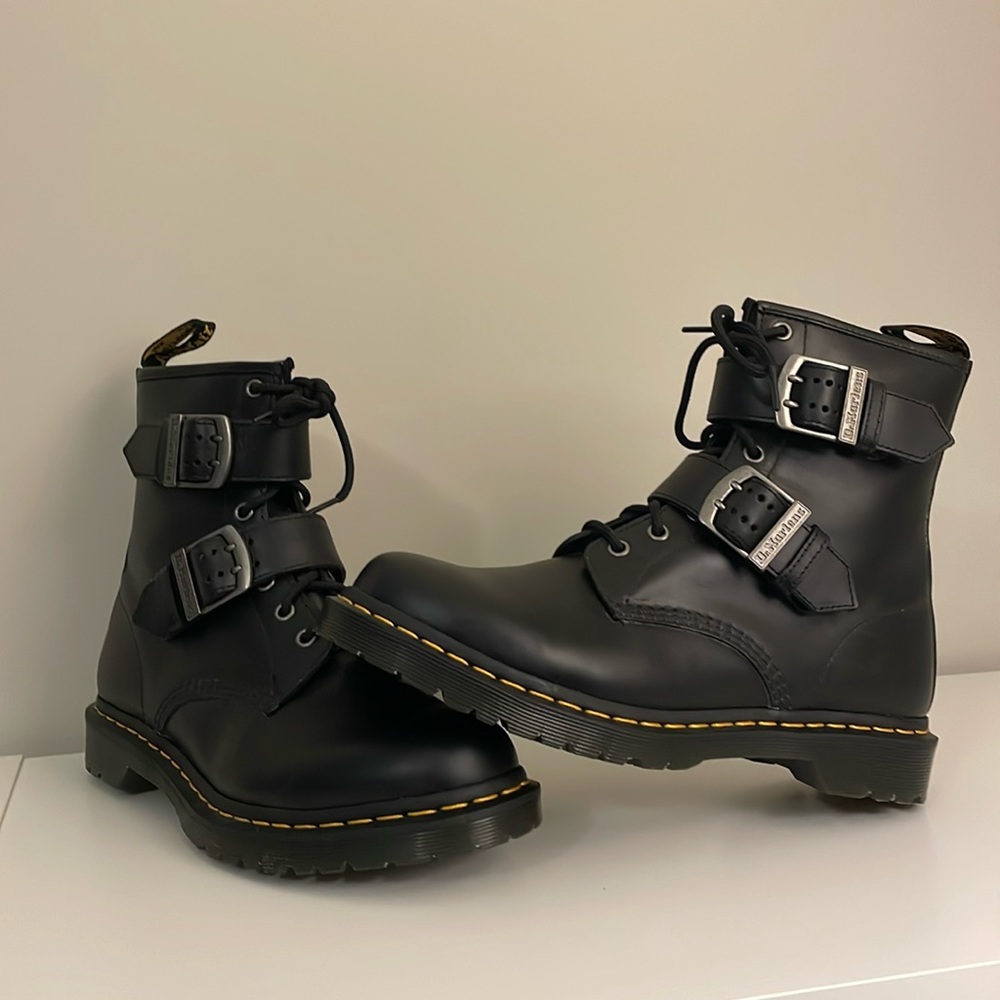 Doc Martens Buckle Combat Moto Boots
